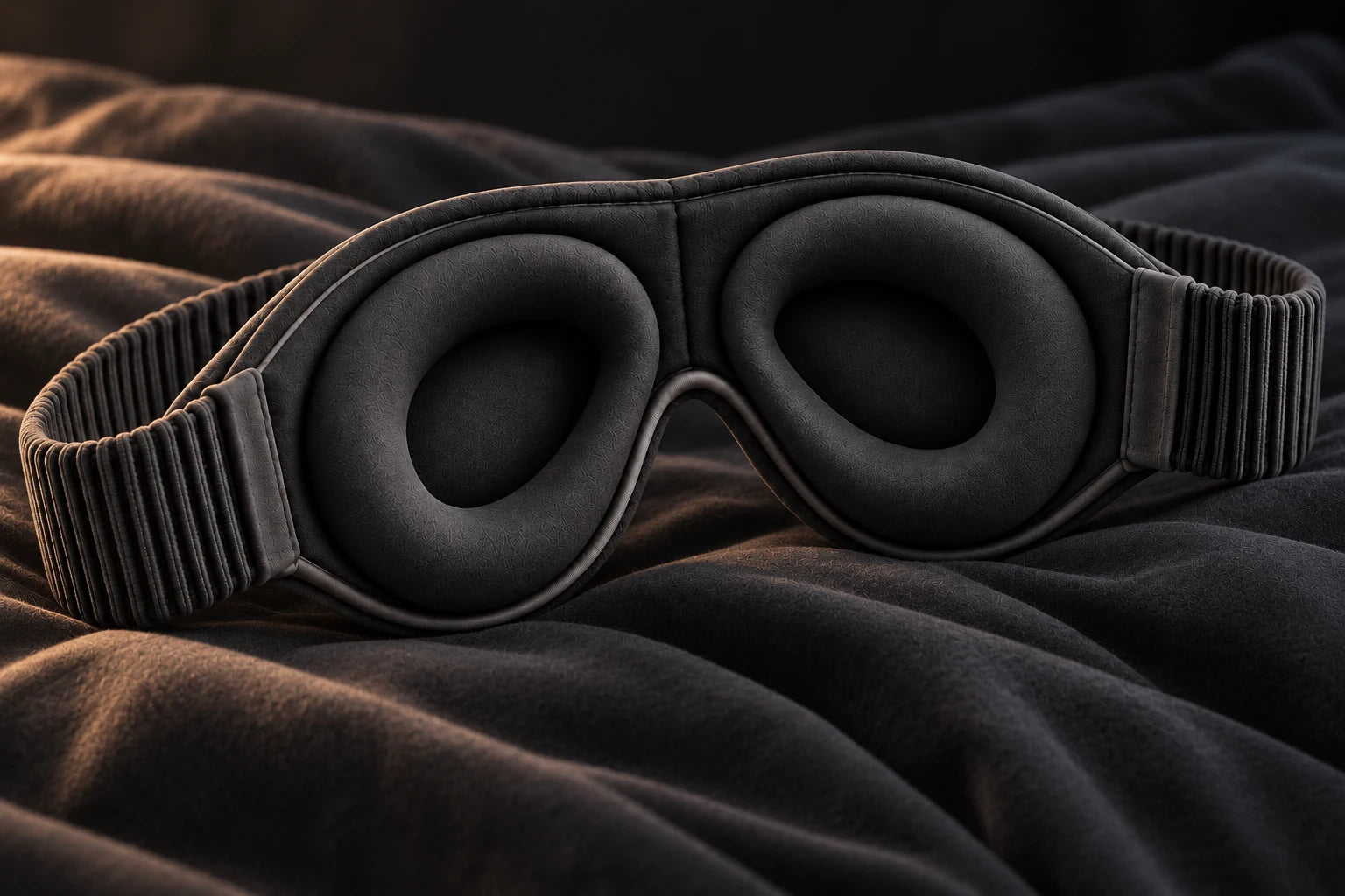 The sculpted interior and cushioning of the NIGHT 02 sleep mask